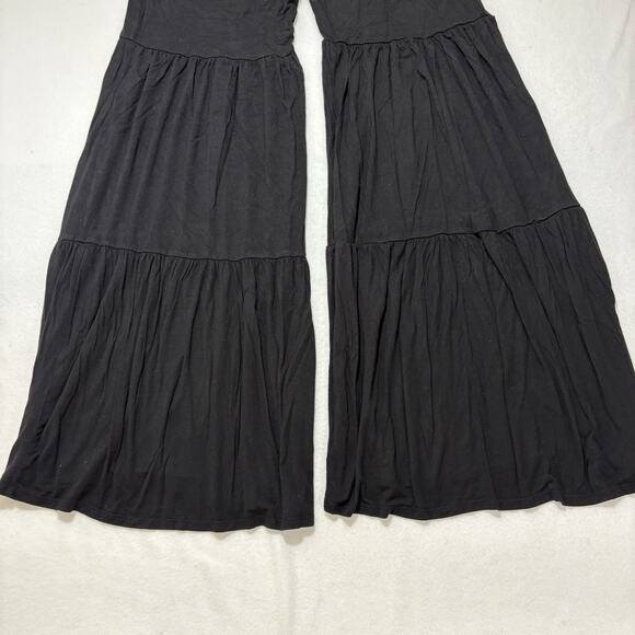 Fashion Nova Women's Medium Wide/Flared Leg Pants Black Stretch Funky Trousers - Picture 4 of 15